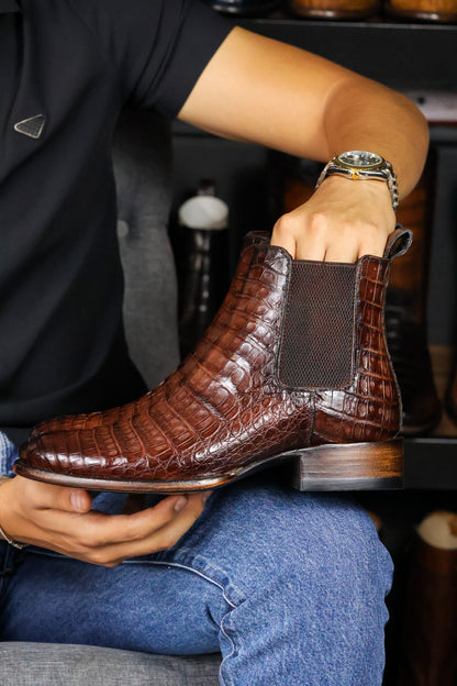 CARLO BROWN PITON BOOTS 