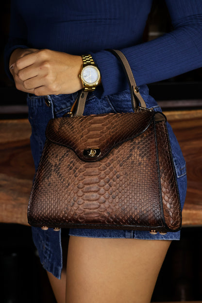WOMEN'S PYTHON COFFEE BAG