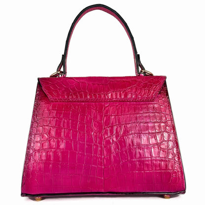 BOLSA ROSA COCODRILO PARA DAMA