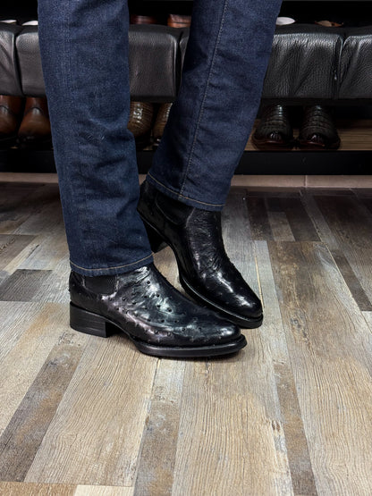 CHELSEA BLACK AVESTRUZ OVAL