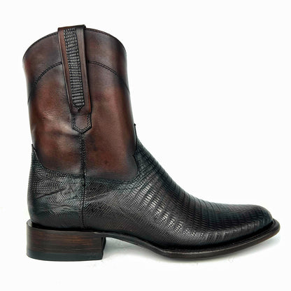 EMMA DARK BROWN LIZARD BOOTS