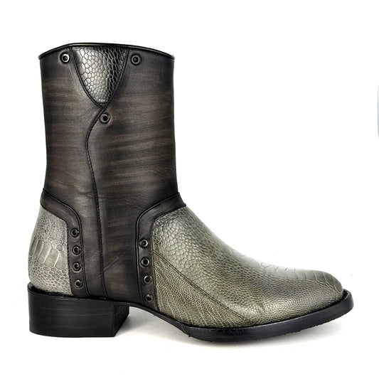 SEBASTIAN GREY PATA DE AVESTRUZ BOOTS OVAL