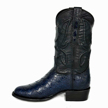 COWBOY BLUE COCODRILO MORELETI BOOTS OVAL