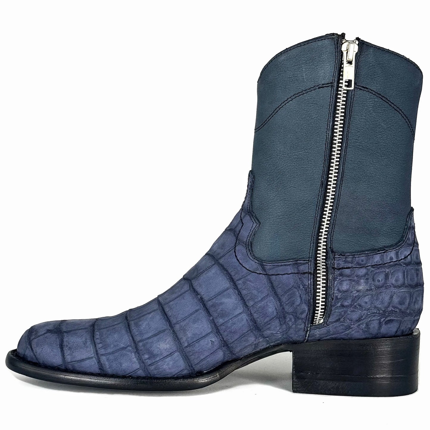 EMMA AZUL NOBUCK COCODRILO ALLIGATOR OVAL