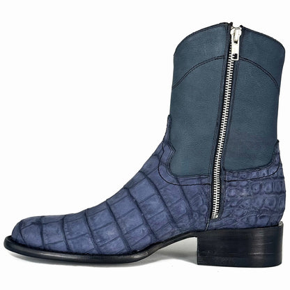 EMMA AZUL NOBUCK COCODRILO ALLIGATOR OVAL