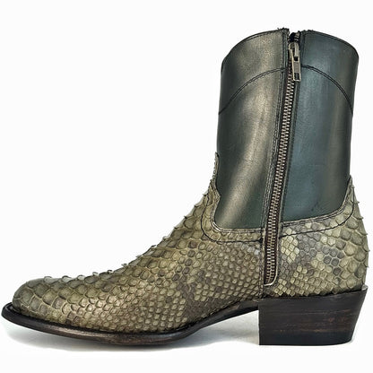 EMMA GREEN PITON BOOTS OVAL