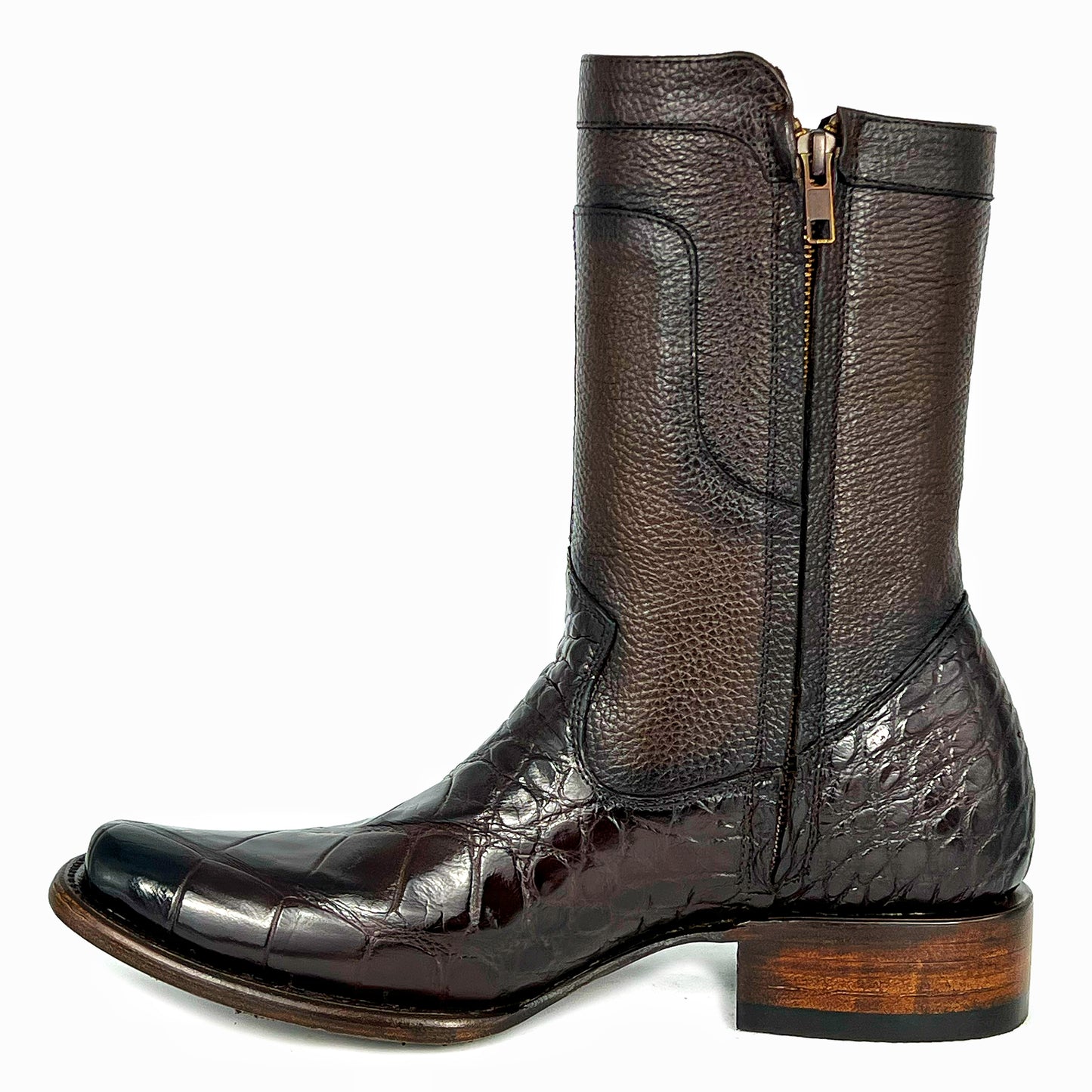 CARLO BROWN PITON BOOTS 