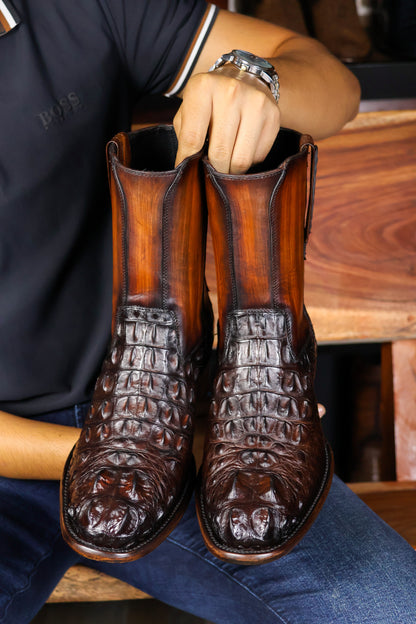 ARTHUR BROWN NUCA DE ALLIGATOR BOOTS OVAL