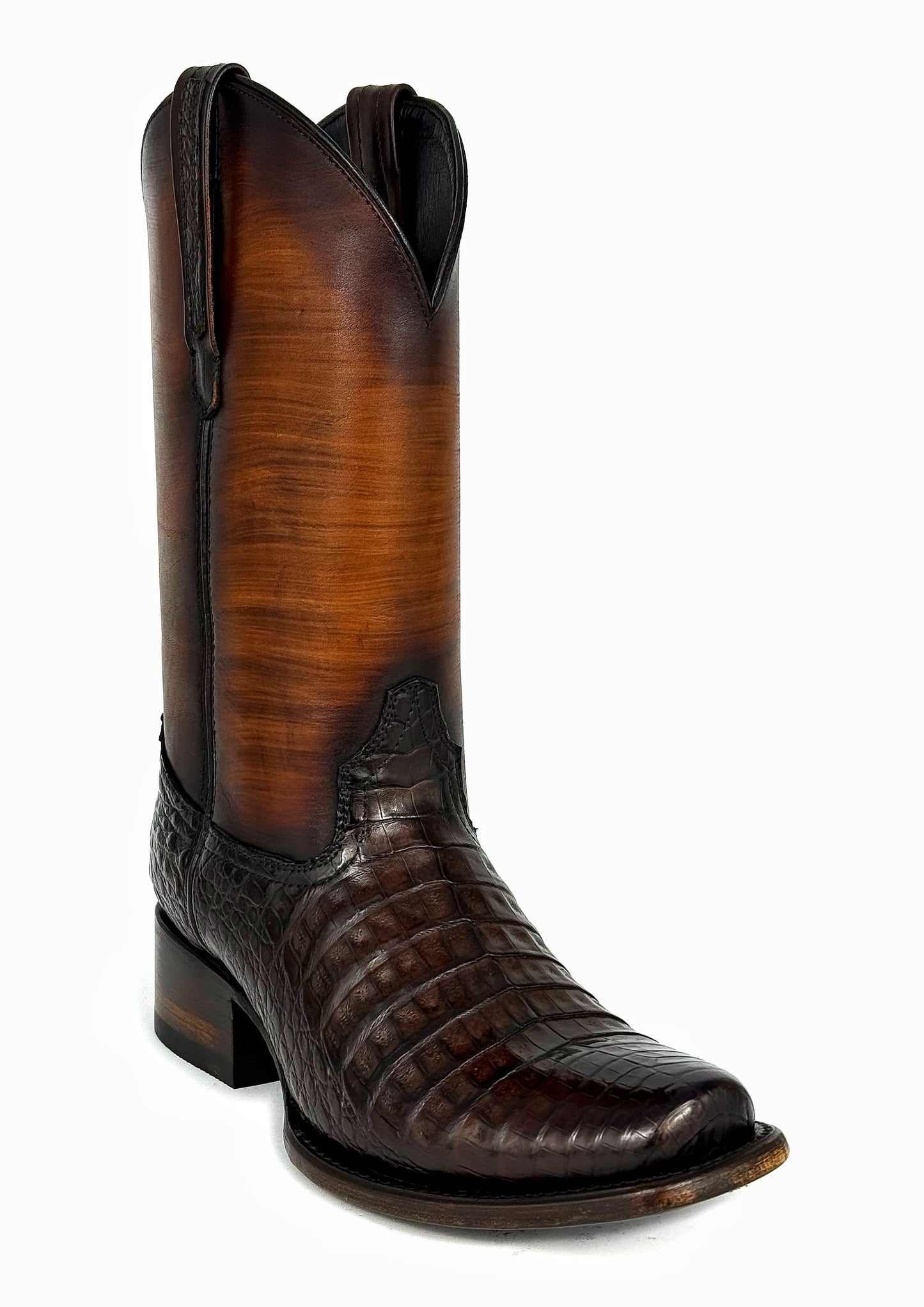 EDGAR BROWN CROCODILE BOOTS 