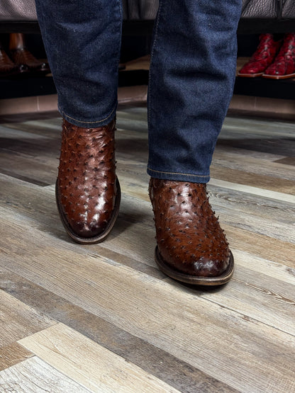 EMMA BROWN FULL AVESTRUZ BOOTS OVAL