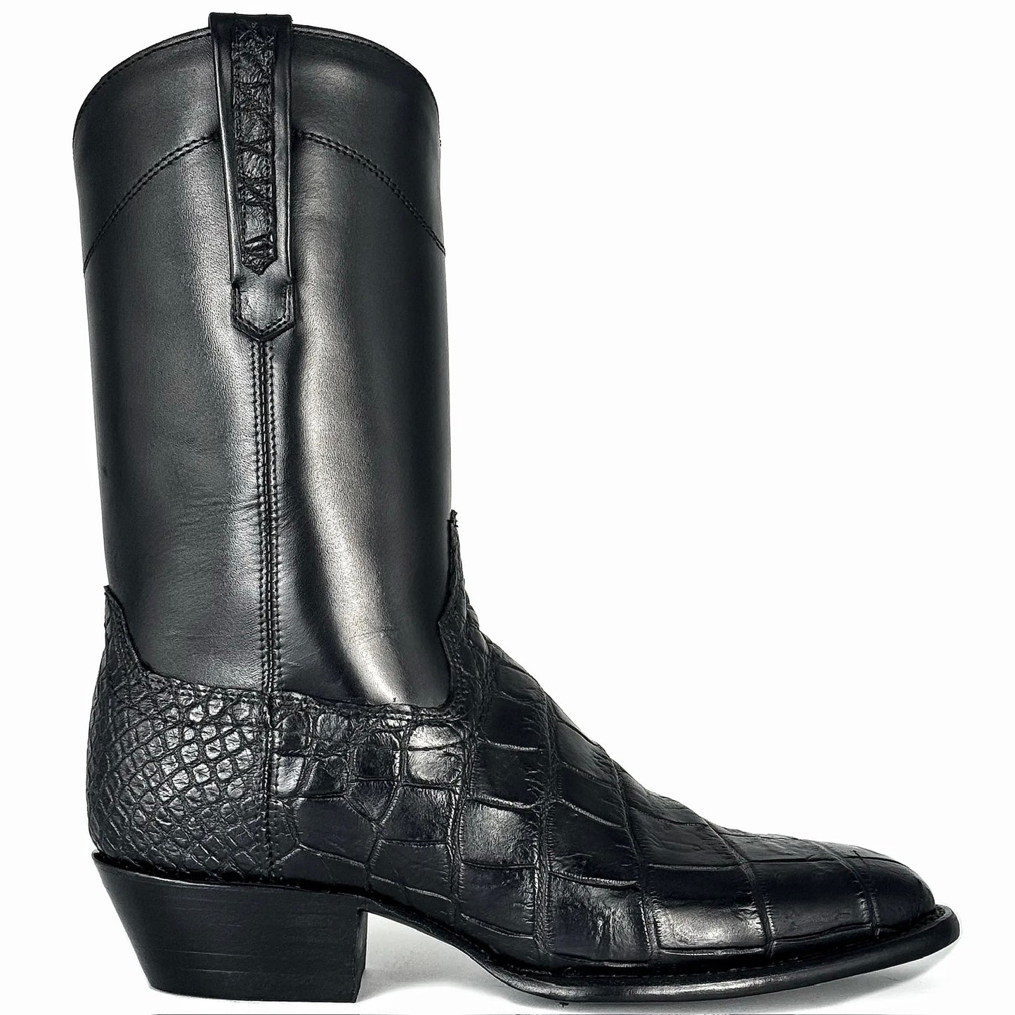 EMMA HIGH NEGRO COCODRILO ALIGATOR FRANCESA