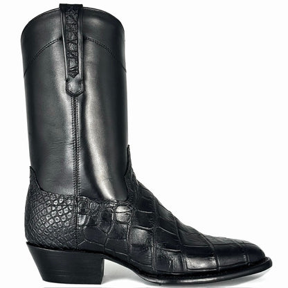 EMMA HIGH NEGRO COCODRILO ALIGATOR FRANCESA