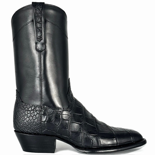 EMMA HIGH NEGRO COCODRILO ALIGATOR FRANCESA