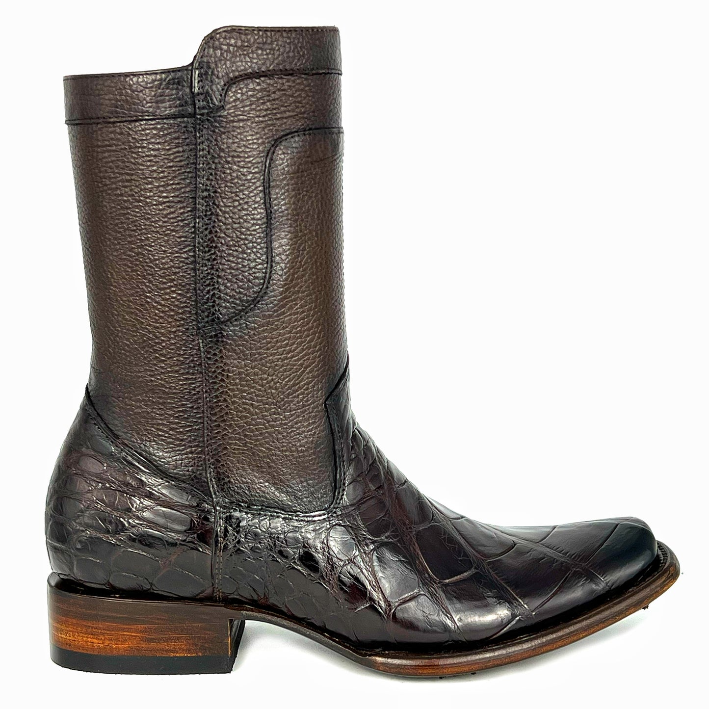 CARLO BROWN PITON BOOTS 