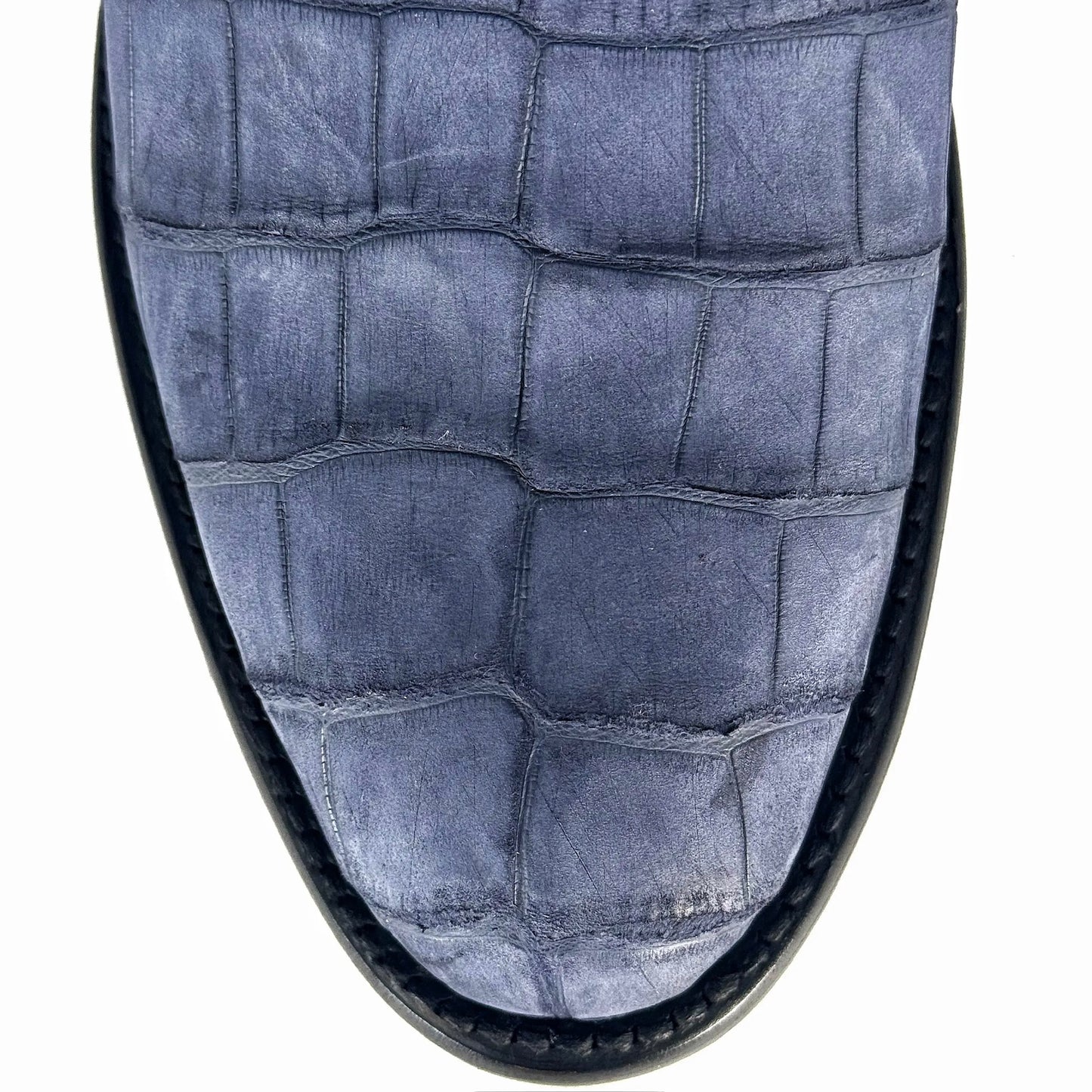 EMMA AZUL NOBUCK COCODRILO ALLIGATOR OVAL