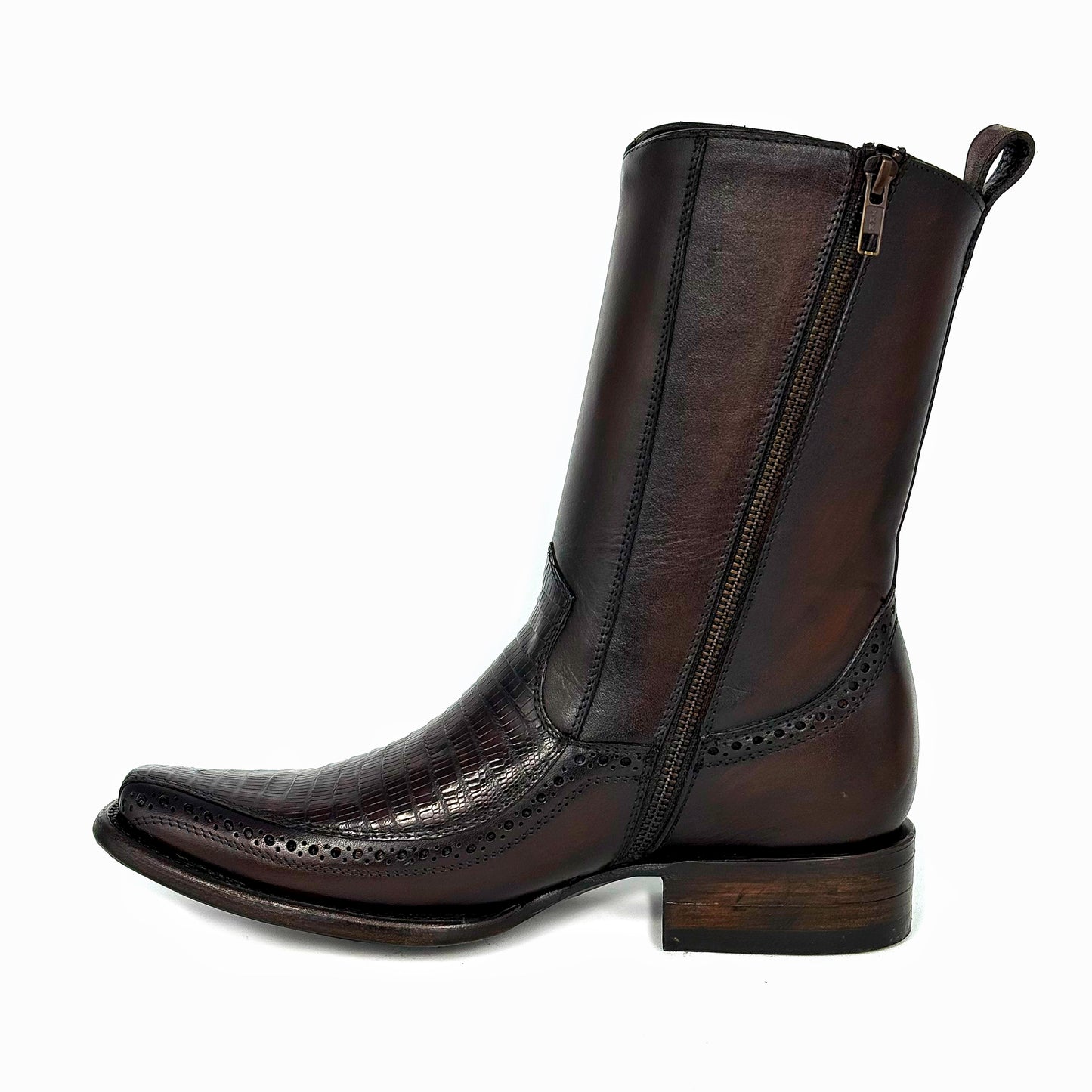 DARK BROWN FLORETA LIZARD BOOTS DUBAI