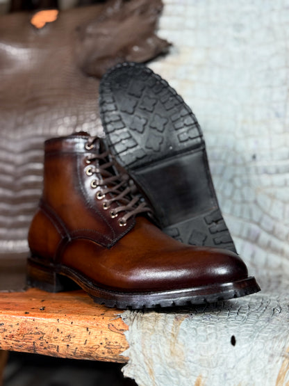 CARLO BROWN PITON BOOTS 