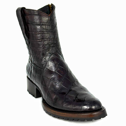 EMMA DARK BROWN FULL COCODRILO BOOTS (TRACK)