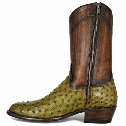 EMMA BROWN OSTRICH BOOTS 