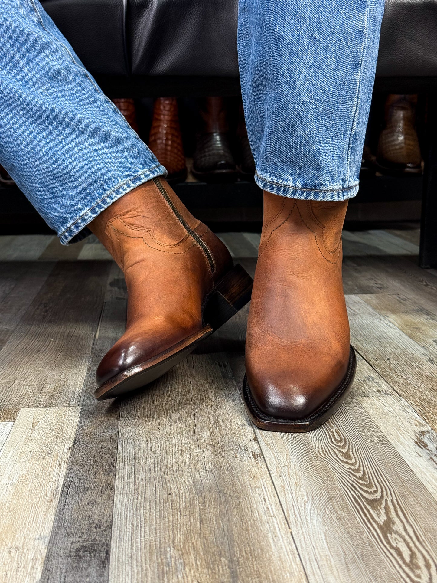 CARLO BROWN PITON BOOTS 