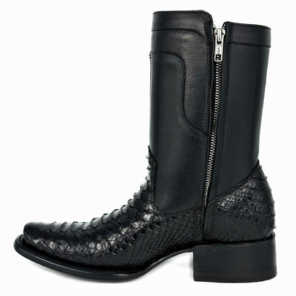 CHRISTIAN BLACK PITON BOOTS