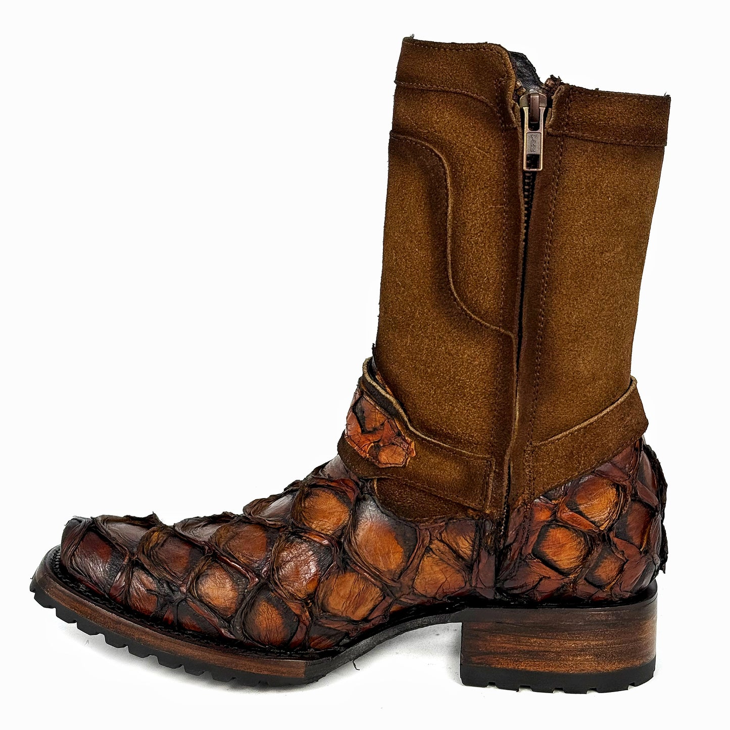 CARLO BROWN PITON BOOTS 