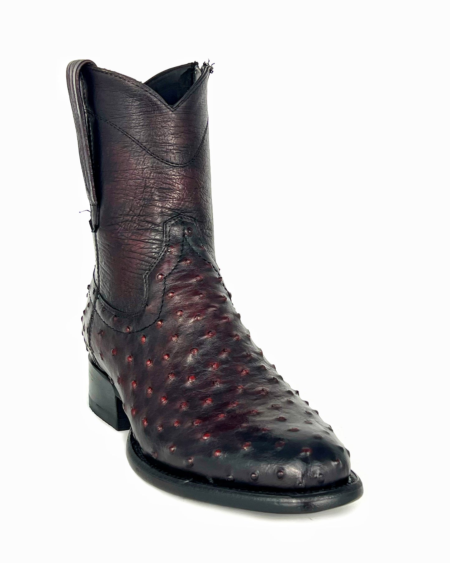 EMMA BLACK CHERRY FULL AVESTRUZ BOOTS
