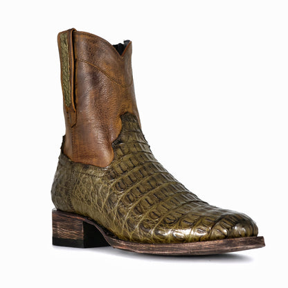 EMMA GREEN COCODRILO FUSCUS BOOTS OVAL