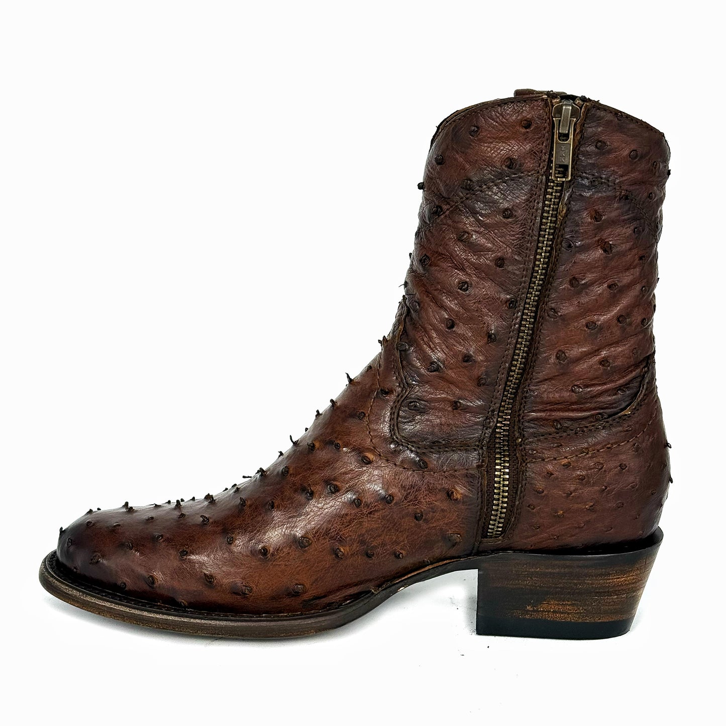 EMMA BROWN FULL AVESTRUZ BOOTS OVAL