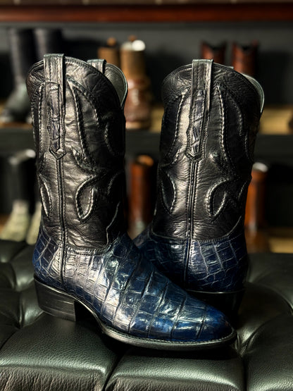COWBOY BLUE COCODRILO MORELETI BOOTS OVAL