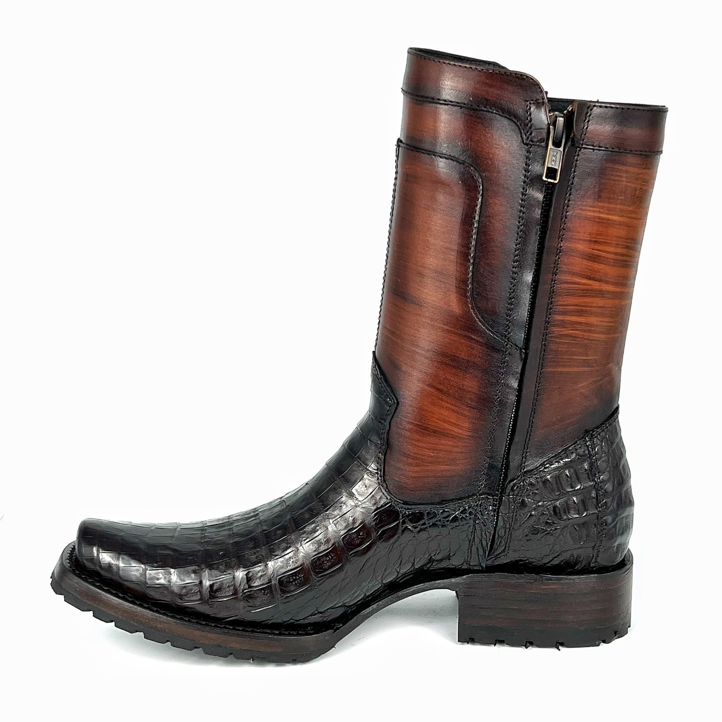 CHRISTIAN BROWN CROCODRILO BOOTS (TRACK)