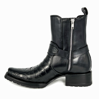 CARLO BLACK COCODRILO BOOTS