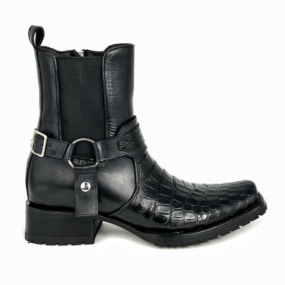 CARLO BLACK COCODRILO BOOTS