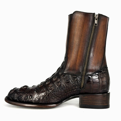 EDGAR BROWN CROCODILE BOOTS 
