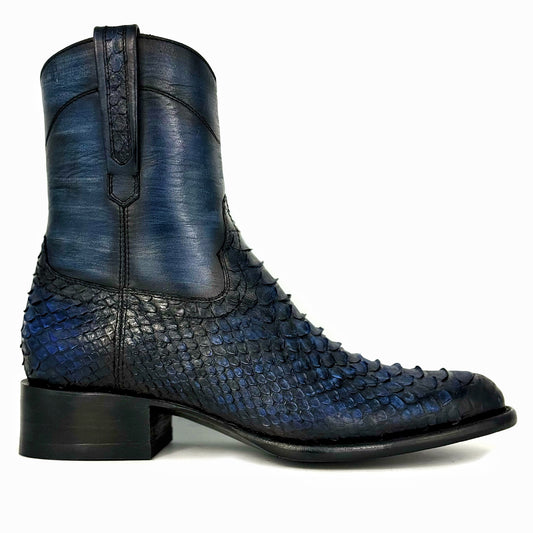 EMMA BLUE RUSTICO PITON BOOTS OVAL