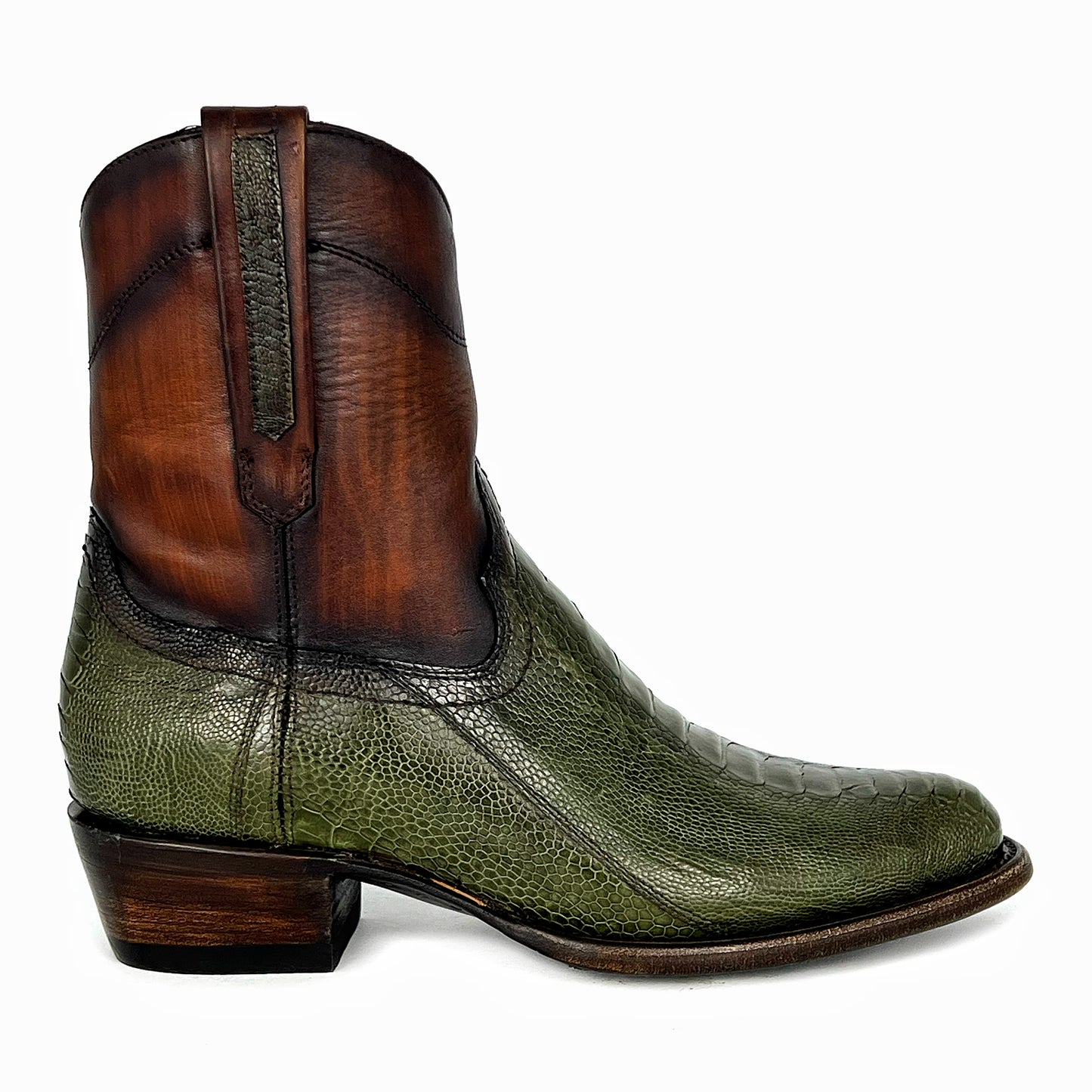 EMMA GREEN PATA DE AVESTRUZ OVAL