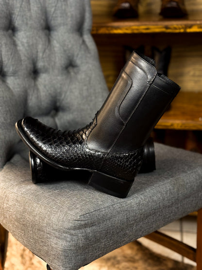 CHRISTIAN BLACK PITON BOOTS