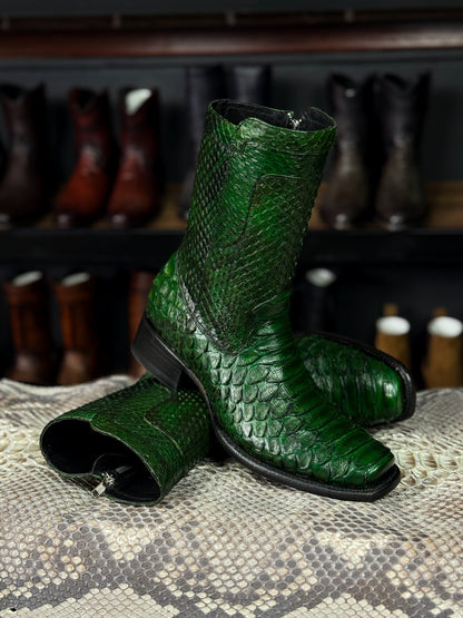CHRISTIAN FULL PITON GREEN BOOTS DUBAI