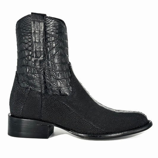 EMMA BLACK MANTARRAYA REINA & COCODRILO BOOTS OVAL