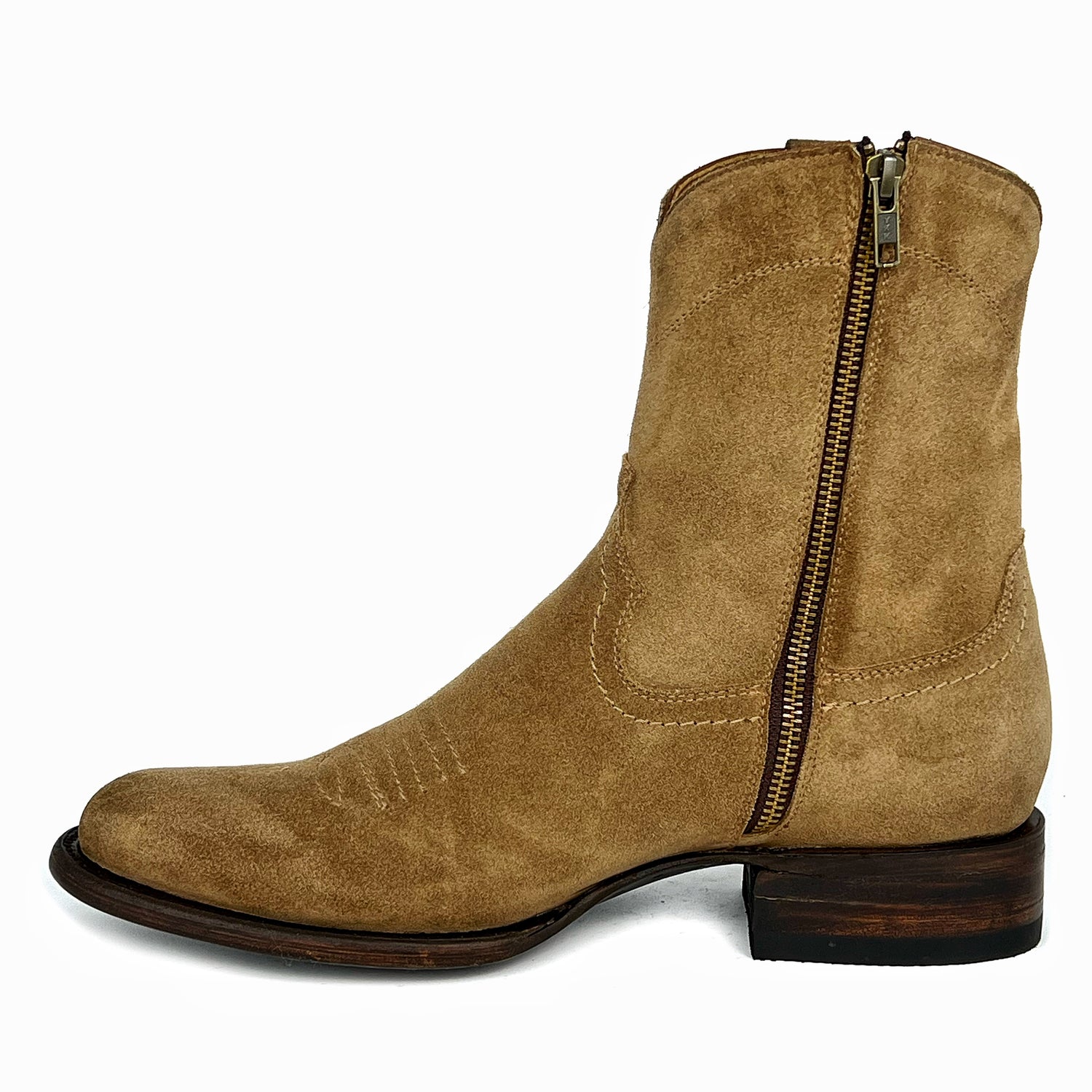 EMMA GAMUZA BEIGE BOOTS OVAL