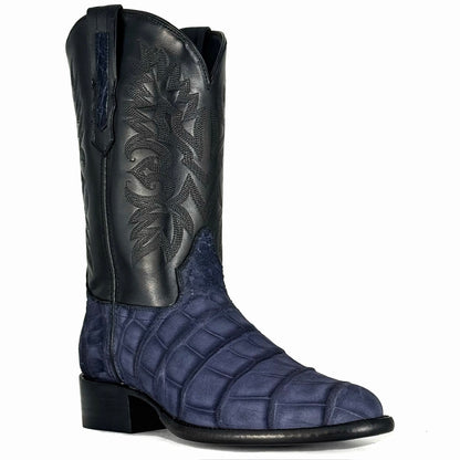 COWBOY AZUL NOBUCK COCODRILO ALLIGATOR OVAL