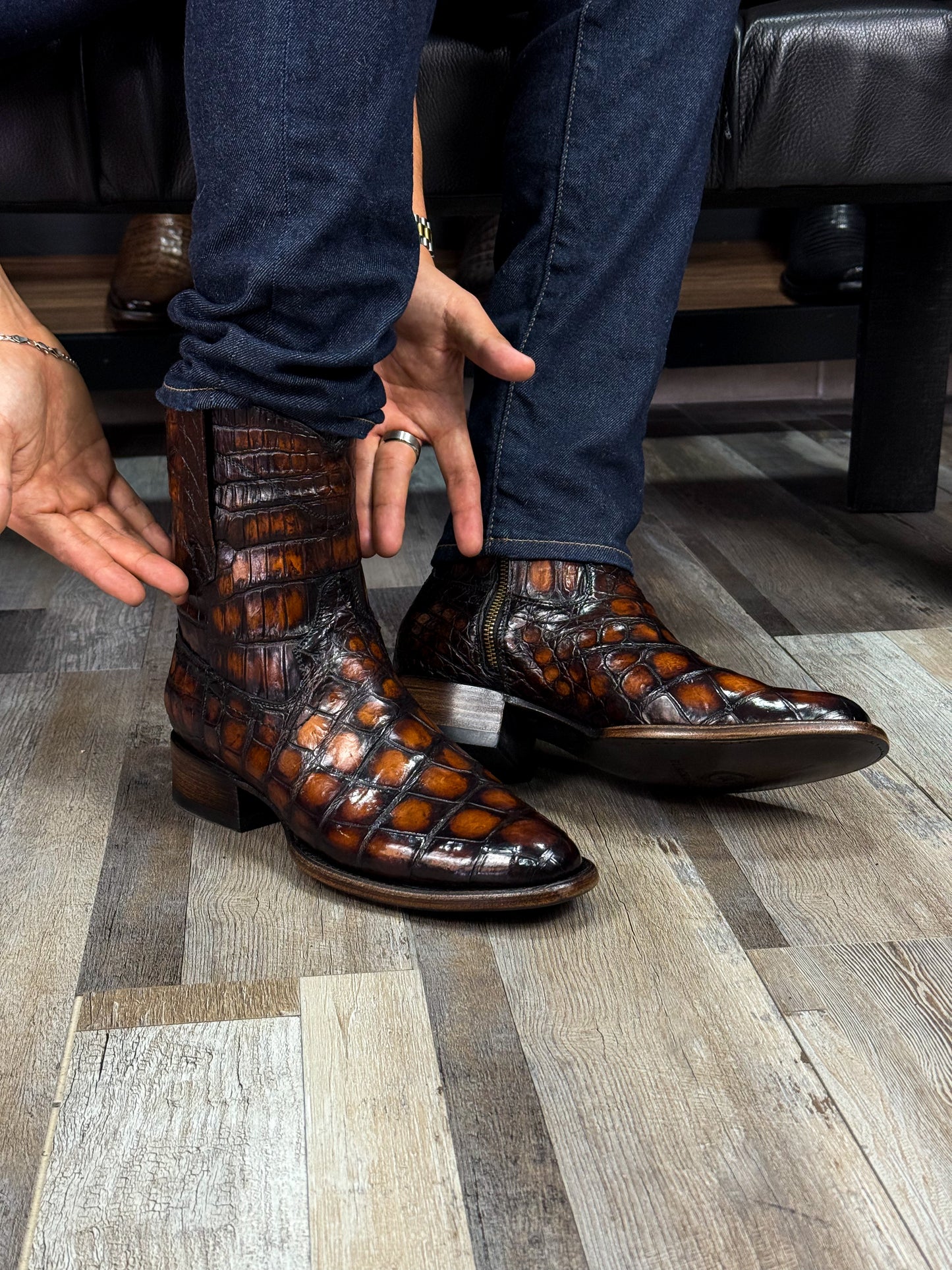EMMA SOMBREADO FULL COCODRILO MORELETI BOOTS OVAL