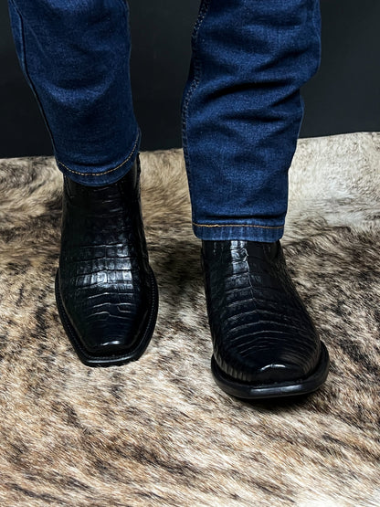 EDGAR BROWN CROCODILE BOOTS 