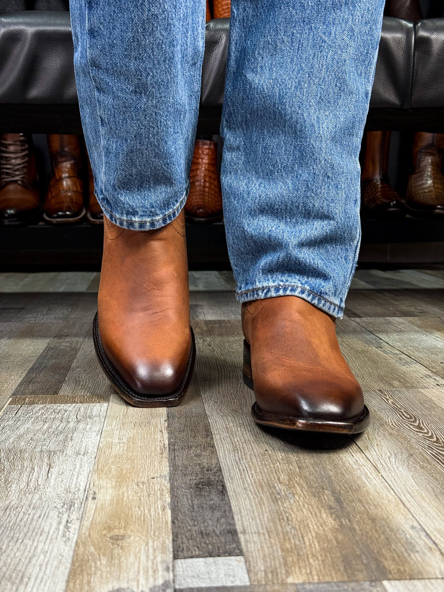 CARLO BROWN PITON BOOTS 