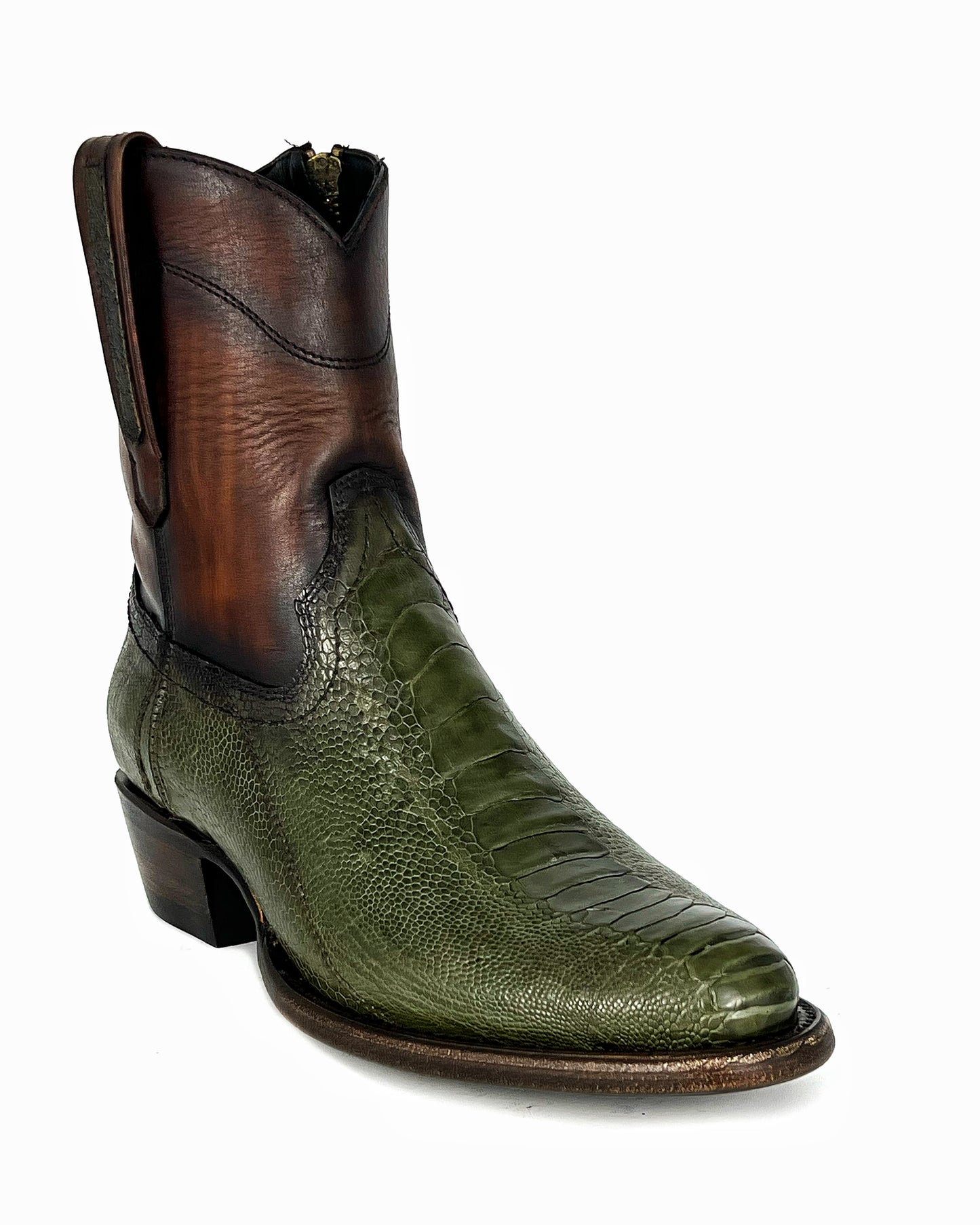 EMMA GREEN PATA DE AVESTRUZ OVAL