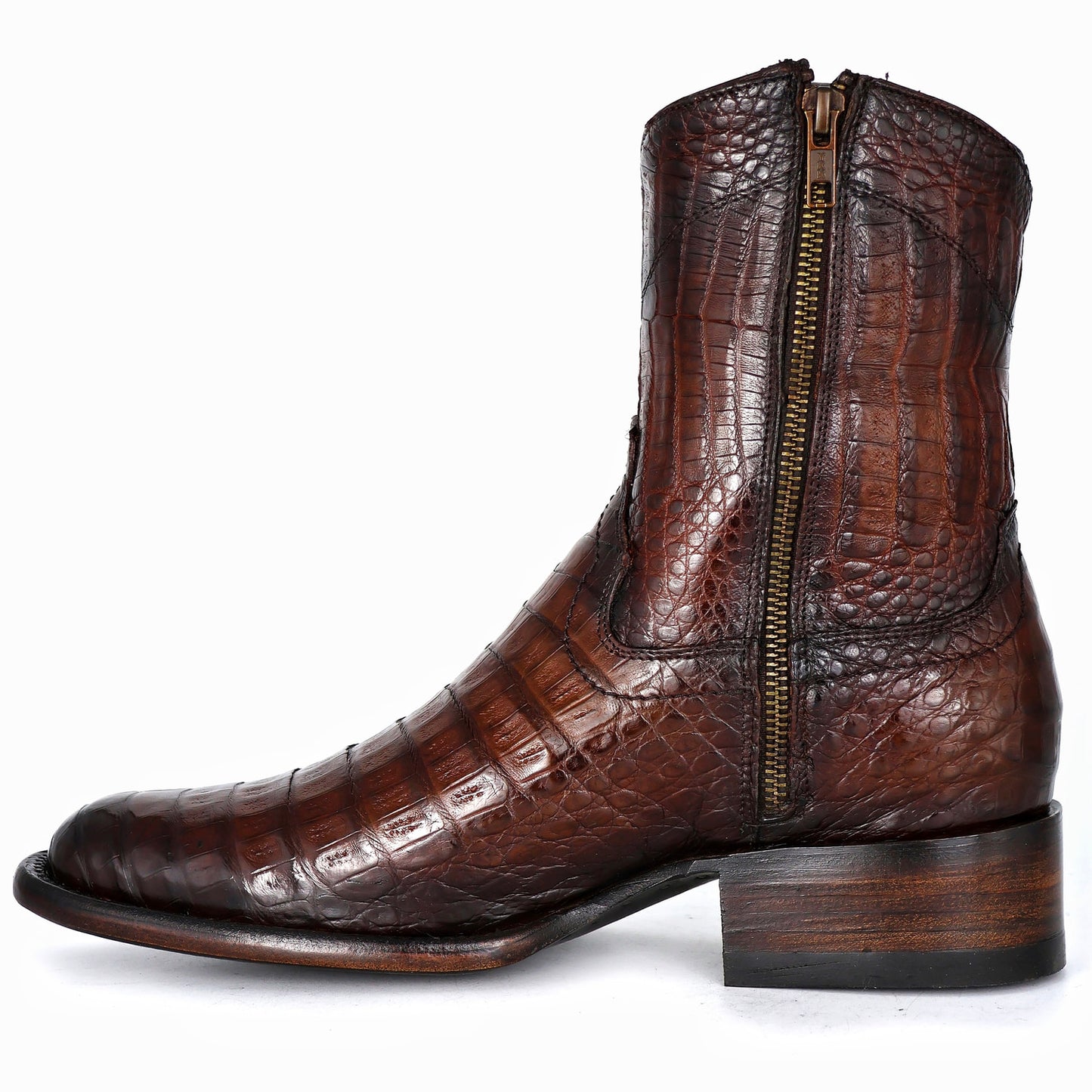 EMMA BROWN FULL COCODRILO FUSCUS BOOTS OVAL