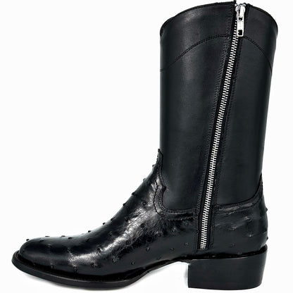 EMMA HIGH BLACK AVESTRUZ BOOTS