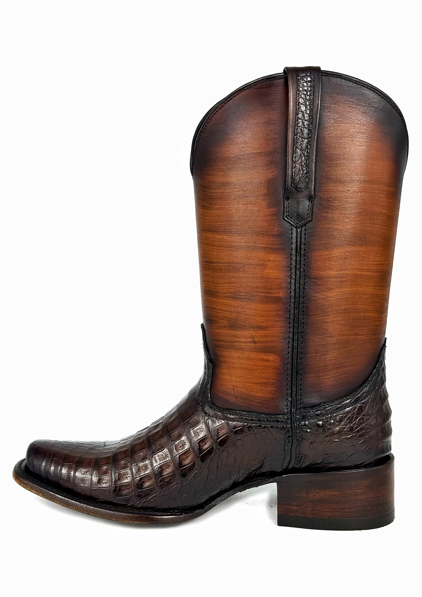 EDGAR BROWN CROCODILE BOOTS 