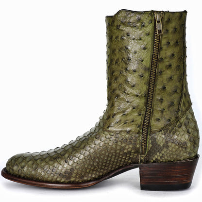 ARTHUR FULL PITON & AVESTRUZ BOOTS OVAL