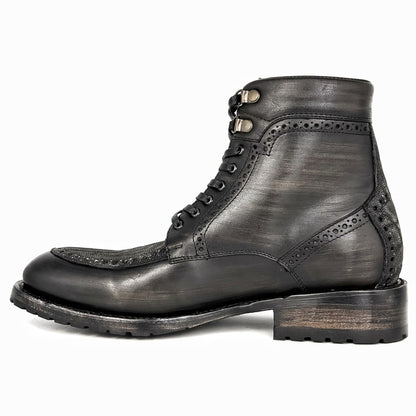 CARLO BROWN PITON BOOTS 